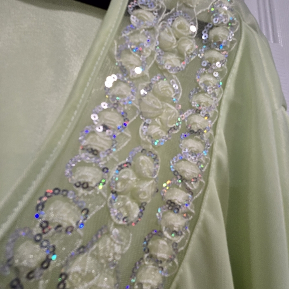 Sinderella Robe Vintage Sheer Lightweight Tie Front Intimate Gown Large - Picture 6 of 15